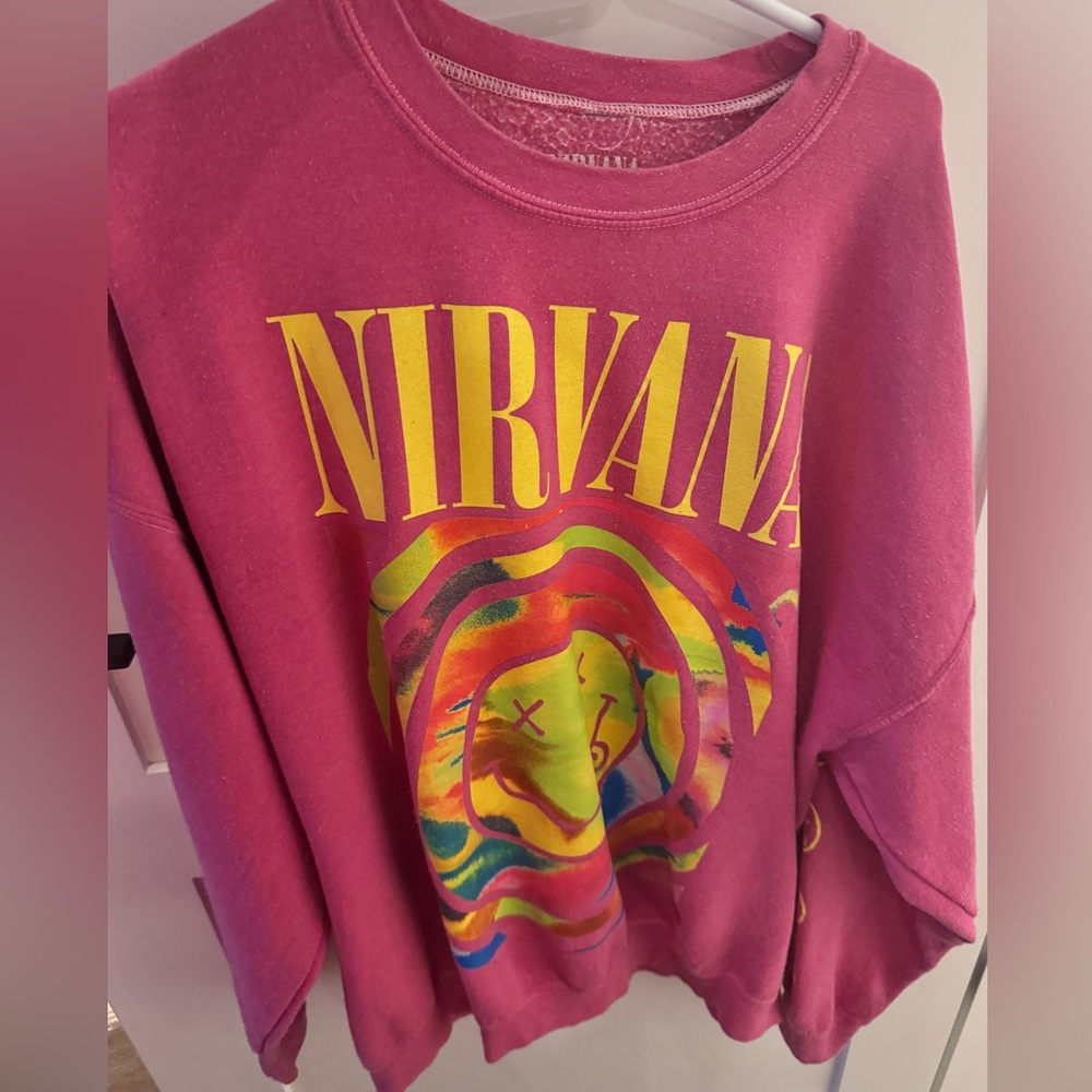 Nirvana oversized crew neck message for availability